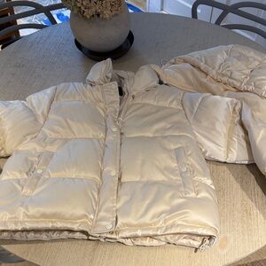 Forever 21 Ivory Puffer Jacket